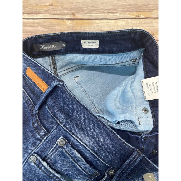 Level 99 Mid Rise Liza Skinny Denim Jeans Dark Wash 25/26 - Picture 4 of 5
